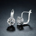 Rhodium Swarovski Elements Huggie-Hoop Earring