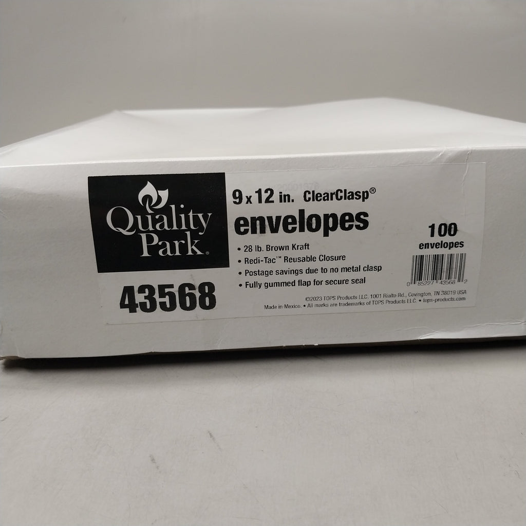 QUALITY PARK 100 PK Envelopes 12"x9"x3" Brown