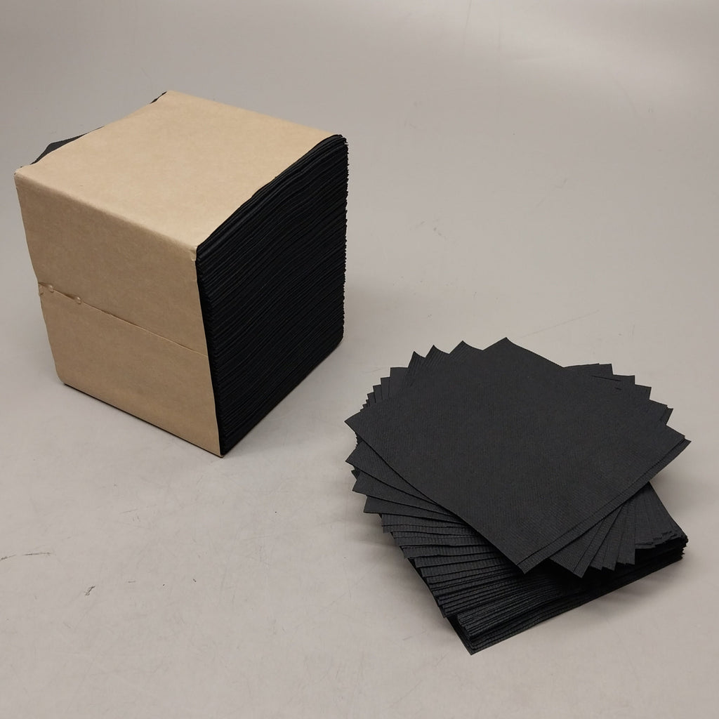 PATERSON (3,200 PACK) 2 PLY Paper Napkins 9"x9" (NG01074)  Black