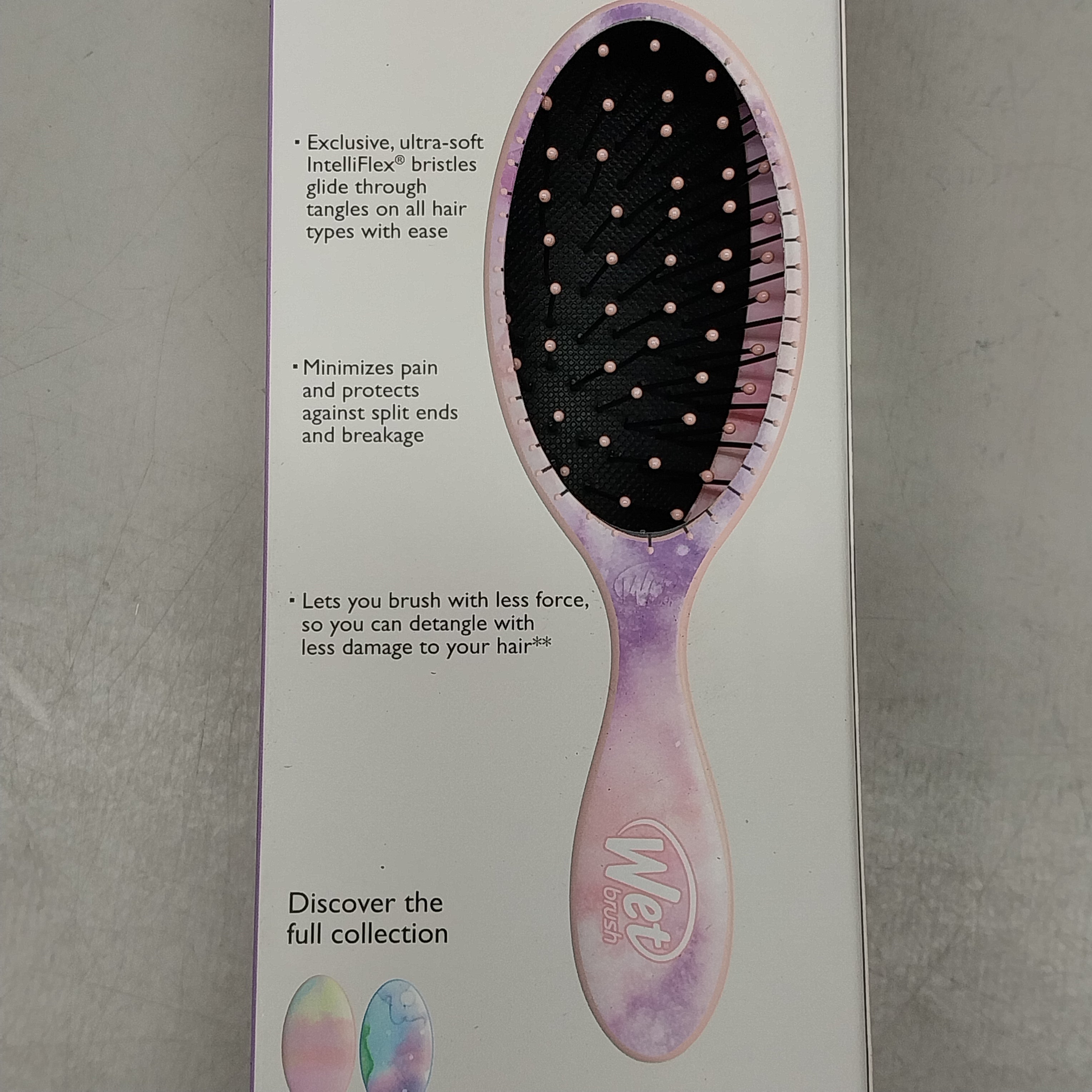 WET BRUSH (4 PACK) Original Detangler Hair Brush Pink / Purple Watermark Pattern