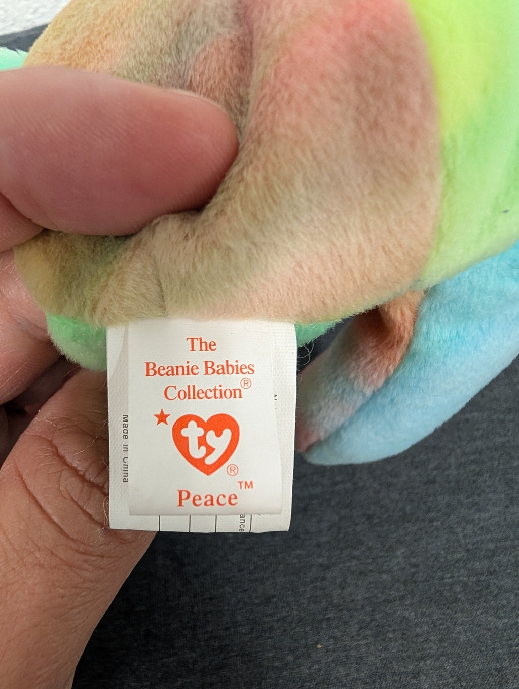 Peace the Bear - Ty Beanie Babies (Tie Dye, 1996, Plush Toy)