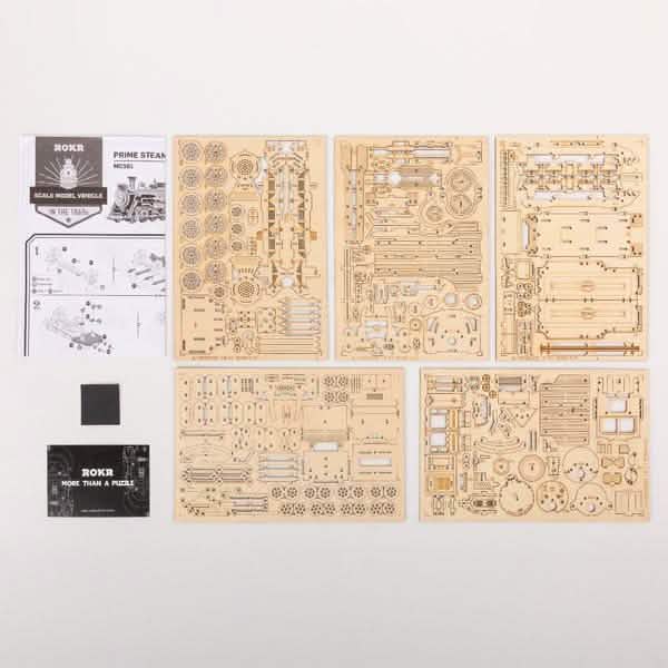 Robotime 308pcs DIY Movable 3D Prime Steam Train Wooden Puzzle Model Toy