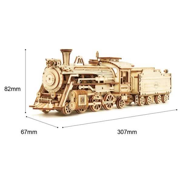 Robotime 308pcs DIY Movable 3D Prime Steam Train Wooden Puzzle Model Toy