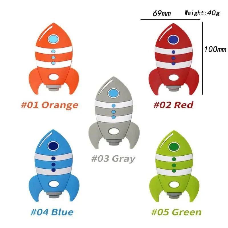 Rocket Silicone Baby Teether Rodent Baby Teething Toys Chewable Animal Shape Baby Products Nursing Gift
