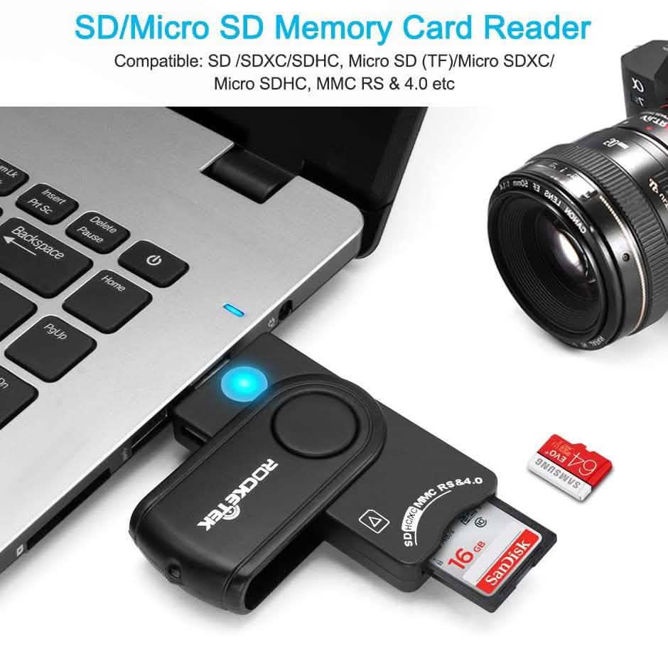 Rocketek DOD Military USB Common Access CAC Memory Card Reader