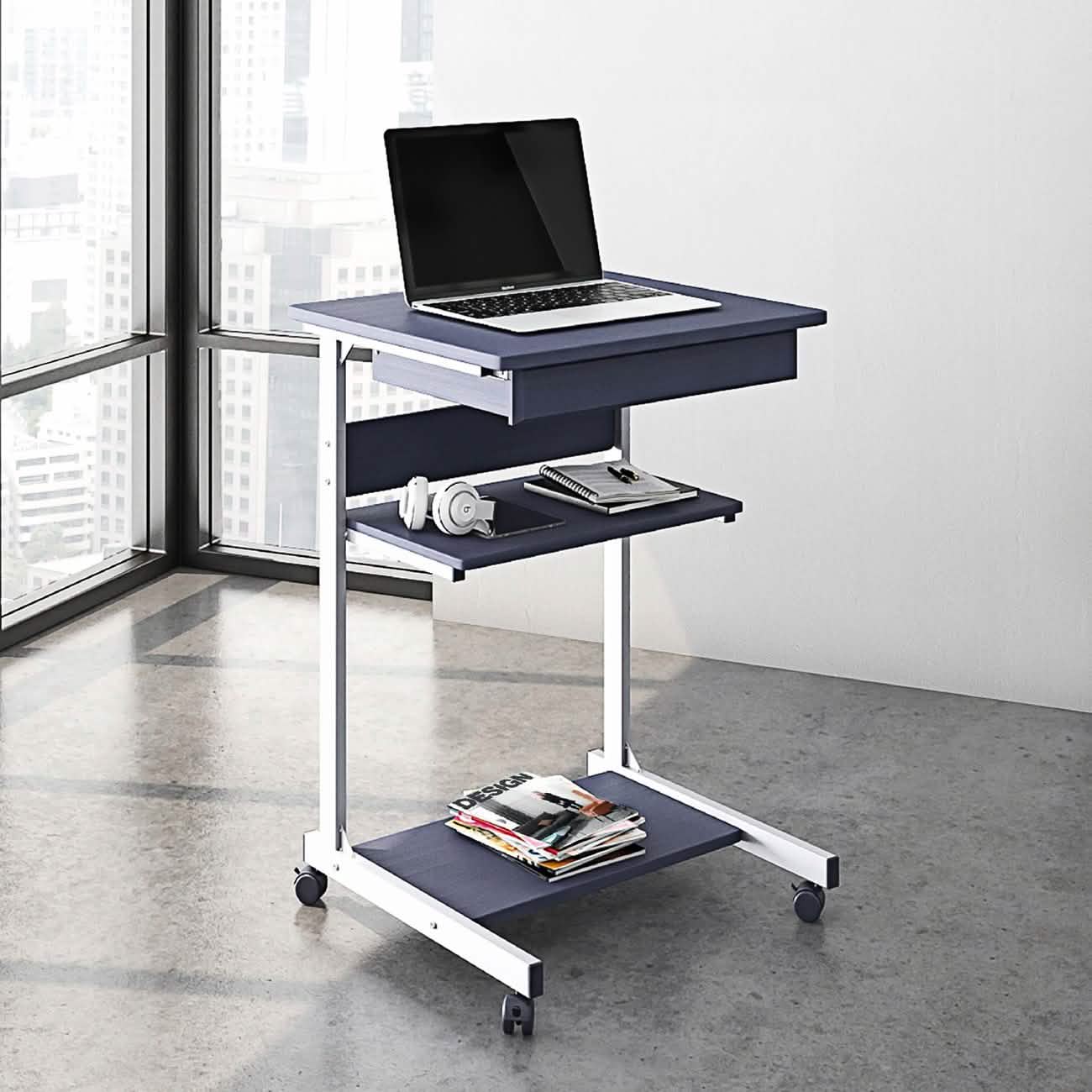Rolling Laptop Cart with Storage