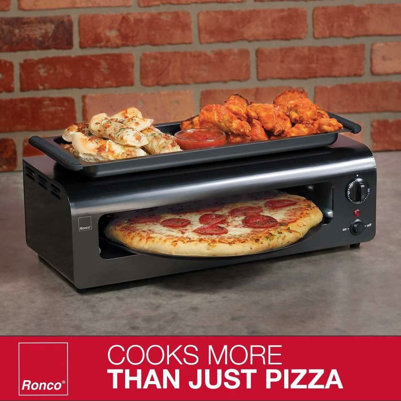 Ronco Pizza & More Home Pizza and Wing Oven with Removable Warming Tray and Pan