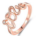 Rose Gold Plated Cubic Zirconia Love Ring - Assorted Sizes