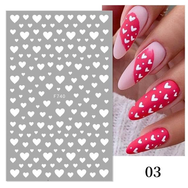 Rose Gold Star 3D Nail Stickers Silver Black White Star Heart Transfer Stickers for Nails DIY Decals Manicures Decoration Tips Nail Art Decals Water Transfer Nail Decals Sticker For Pretty Girl Self-Adhesive Nail Decals Designer Nail Stickers for Acrylic
