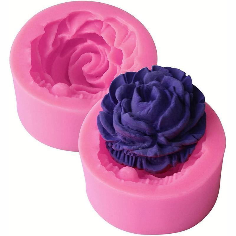 Rose Silicone Cake Mold 3D Flower Fondant Mold Cupcake Jelly Candy Chocolate Decoration Baking Tool Moulds Flower Bloom Rose Shape Silicone Fondant Soap