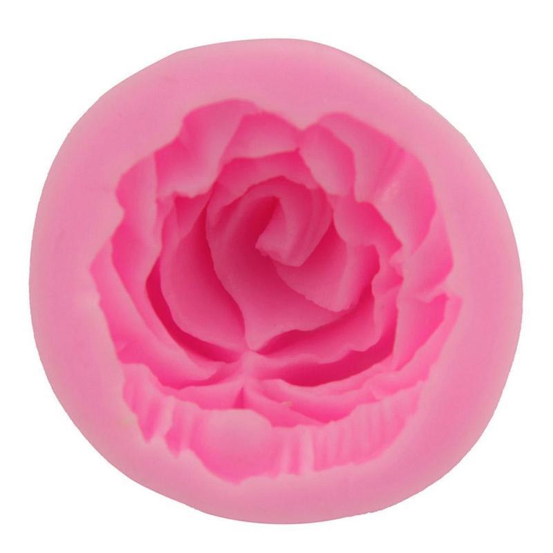 Rose Silicone Cake Mold 3D Flower Fondant Mold Cupcake Jelly Candy Chocolate Decoration Baking Tool Moulds Flower Bloom Rose Shape Silicone Fondant Soap