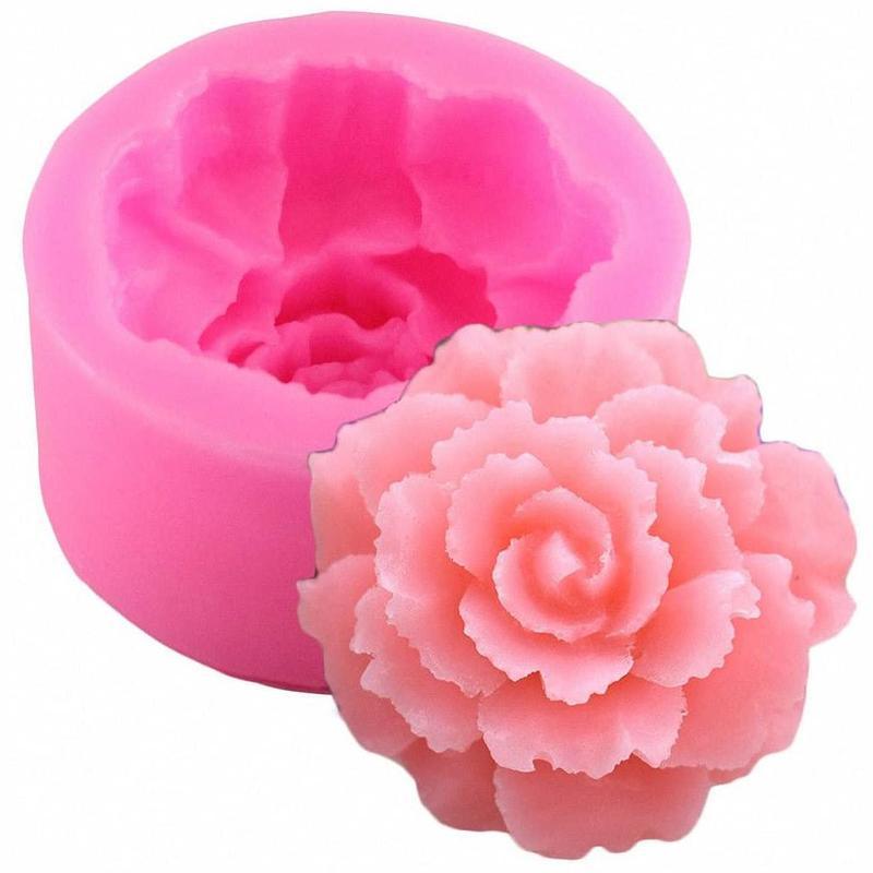 Rose Silicone Cake Mold 3D Flower Fondant Mold Cupcake Jelly Candy Chocolate Decoration Baking Tool Moulds Flower Bloom Rose Shape Silicone Fondant Soap