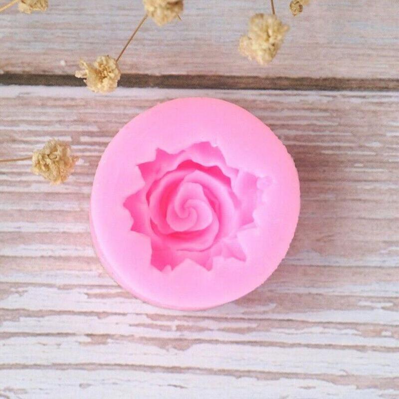 Rose Silicone Cake Mold 3D Flower Fondant Mold Cupcake Jelly Candy Chocolate Decoration Baking Tool Moulds Flower Bloom Rose Shape Silicone Fondant Soap