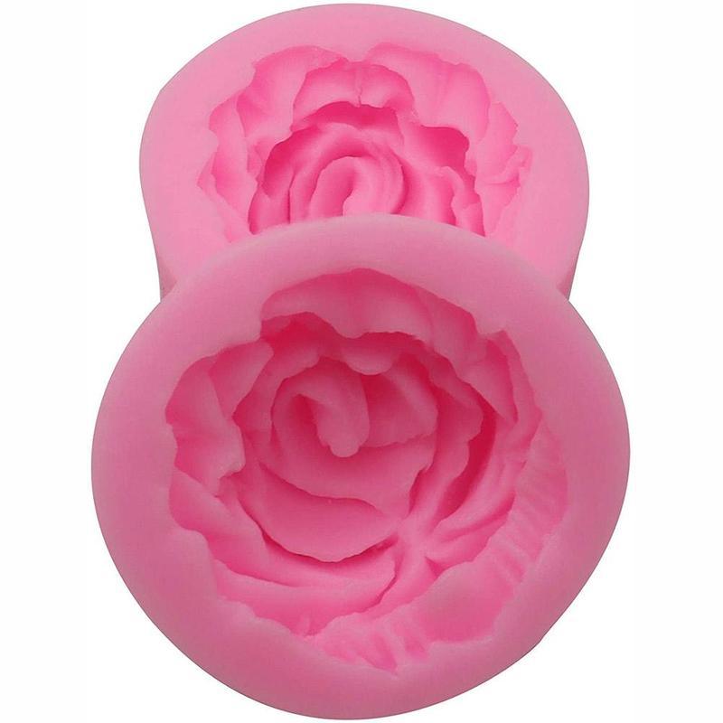 Rose Silicone Cake Mold 3D Flower Fondant Mold Cupcake Jelly Candy Chocolate Decoration Baking Tool Moulds Flower Bloom Rose Shape Silicone Fondant Soap
