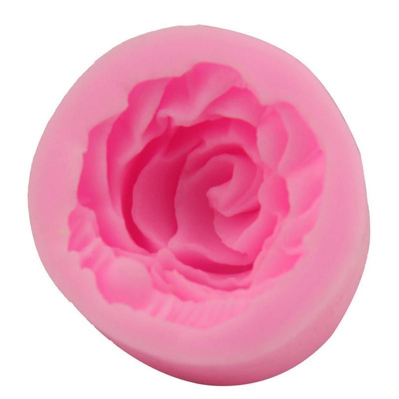 Rose Silicone Cake Mold 3D Flower Fondant Mold Cupcake Jelly Candy Chocolate Decoration Baking Tool Moulds Flower Bloom Rose Shape Silicone Fondant Soap