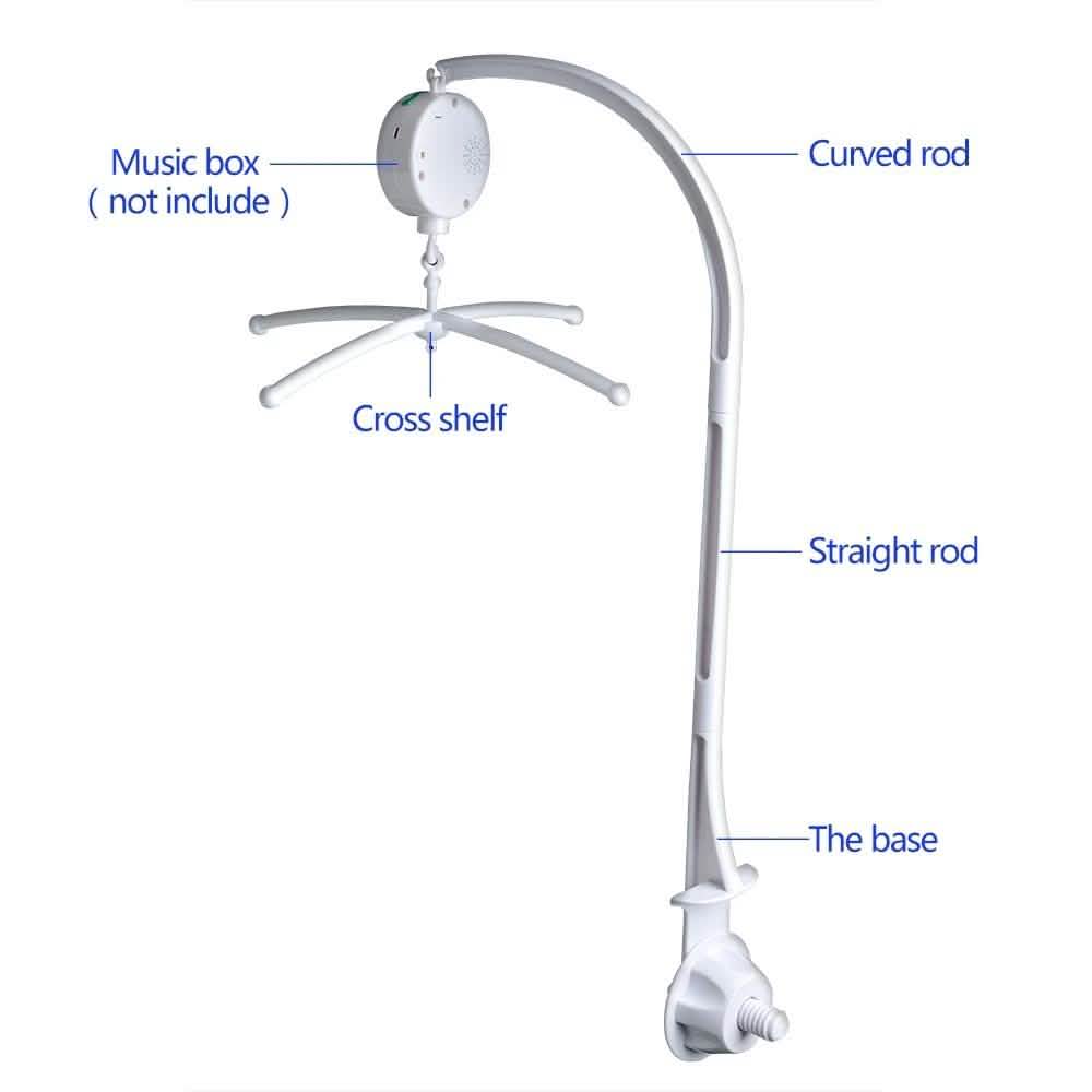 Rotary Baby Cot Mobile Crib Bed Toy Infant Bell Hanging Stand Arm Bracket