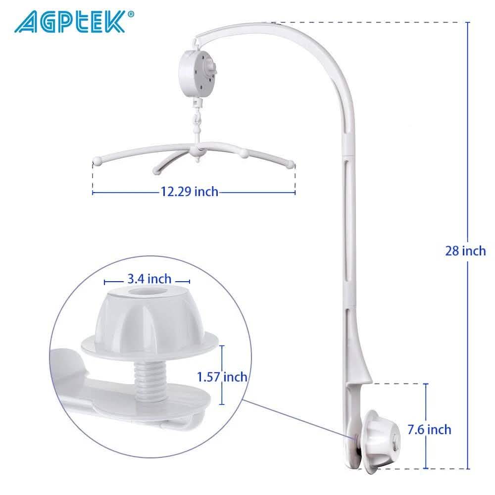 Rotary Baby Cot Mobile Crib Bed Toy Infant Bell Hanging Stand Arm Bracket