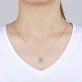 Round Cut Solitaire Crystal Pendant Necklace