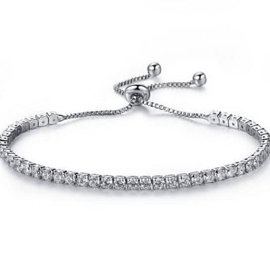 Round Cut Swarovski Elements Crystal Adjustable Tennis Bracelet