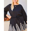 Round Neck 3/4 Bubble Sleeve Gingham Ruffle Romper