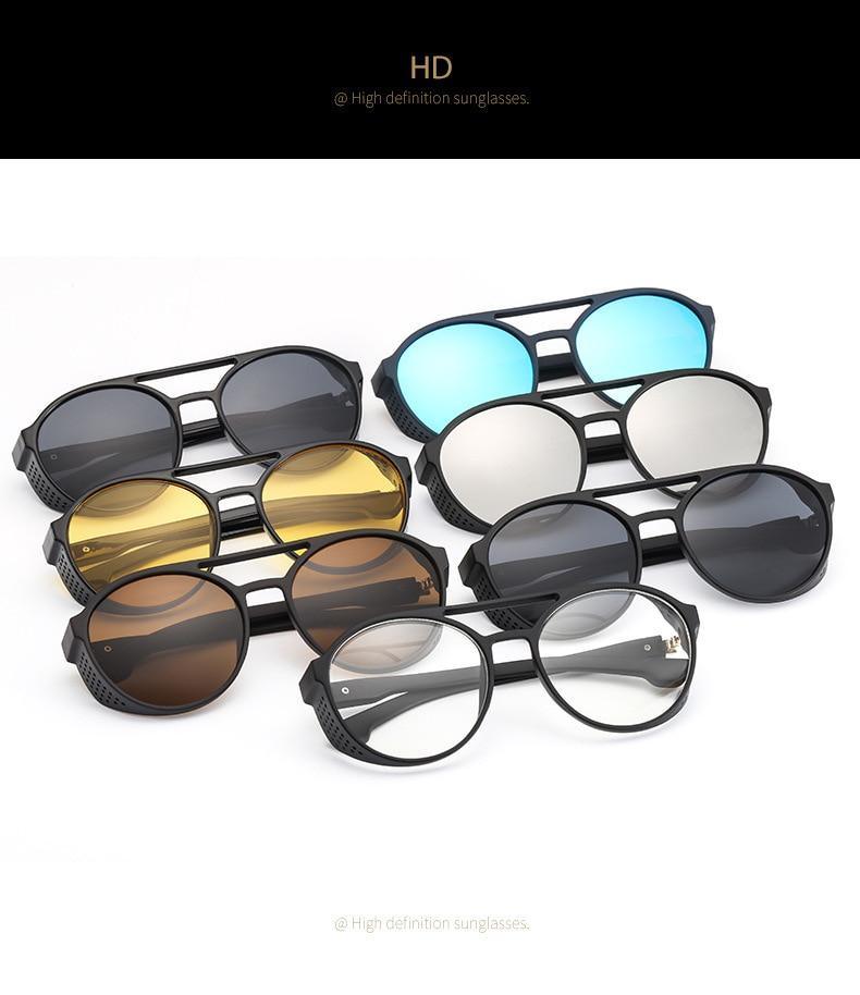 Round Vintage Sunglasses Retro Eyewear For Men Women Classic Sunglasses For Women & Men Retro Style Goggles In Round Shape Flip Up Driving Glasses Vintage Style & Fashionable  Eyewear
