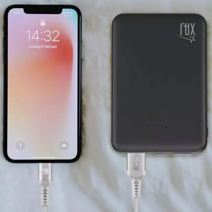 Rubberized Power Bank 12,000mAh LED Dual-USB