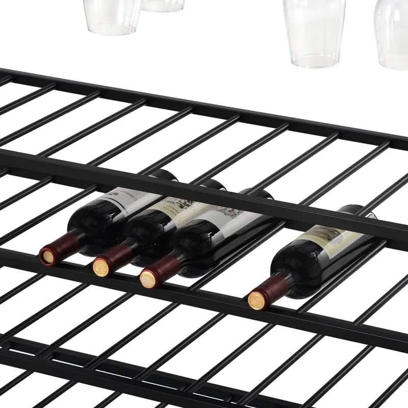 Rustic 40 Bottles Metal Floor Free Standing Wine Rack Table
