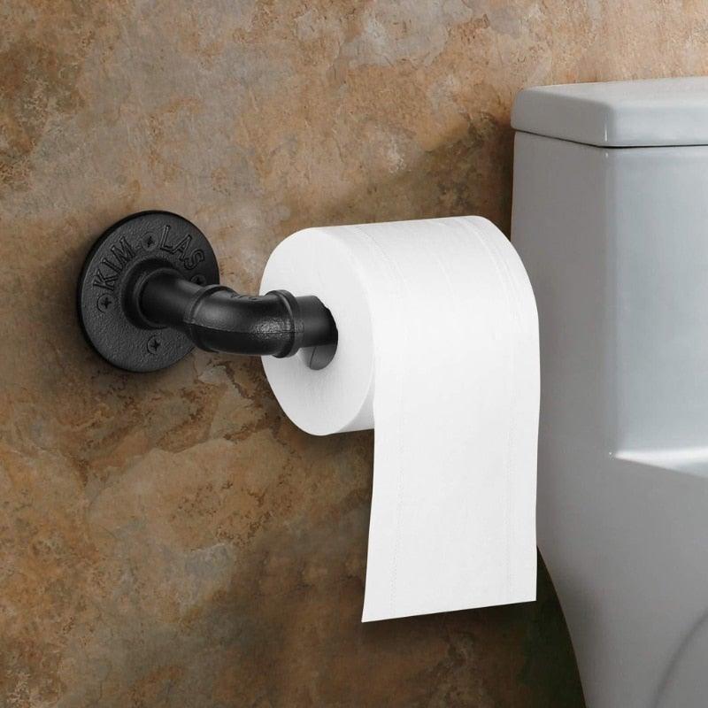 Rustic Industrial Pipe Toilet Paper Holder Heavy Duty Industrial Pipe Style Toilet Paper Holder Vintage Wall Mounted Kit Vintage Rustic Iron Farmhouse Style Roll Tissue Wall Mount Paper Holder Towel Racks With Hardware For Bathroom Kitchen Bedroom