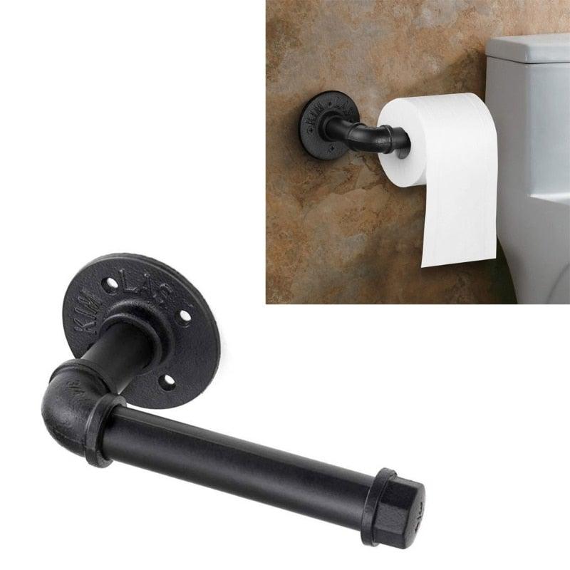 Rustic Industrial Pipe Toilet Paper Holder Heavy Duty Industrial Pipe Style Toilet Paper Holder Vintage Wall Mounted Kit Vintage Rustic Iron Farmhouse Style Roll Tissue Wall Mount Paper Holder Towel Racks With Hardware For Bathroom Kitchen Bedroom