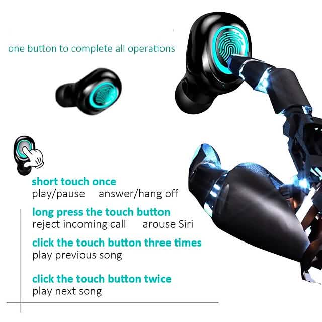 S11 True Wireless Headphones TWS Earbuds Bluetooth 4.0 Stereo Dual Drivers with Microphone