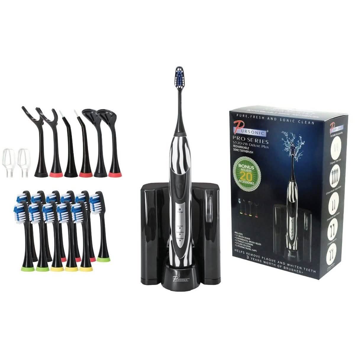 S520 Sonic Toothbrush - Accessories and Activated Coconut Charcoal Powder