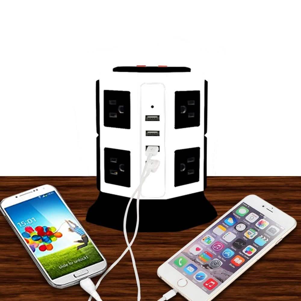 Safemore 8-Outlet Desktop Surge Protector with 4 USB Ports