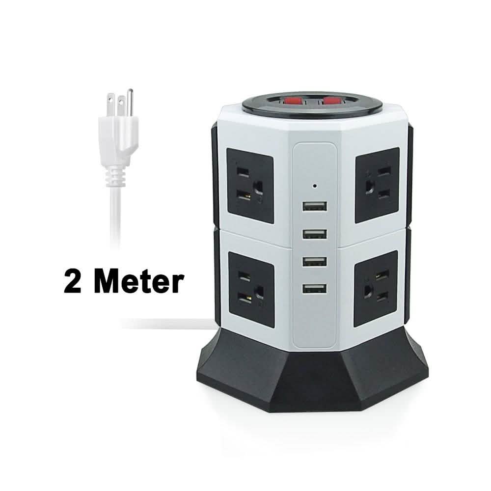 Safemore 8-Outlet Desktop Surge Protector with 4 USB Ports