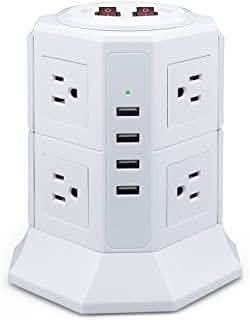 Safemore 8-Outlet Desktop Surge Protector with 4 USB Ports