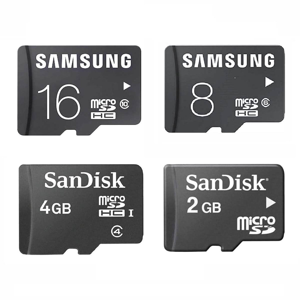 Sandisk or Samsung microSD Memory Card Adapter Included - Assorted Sizes