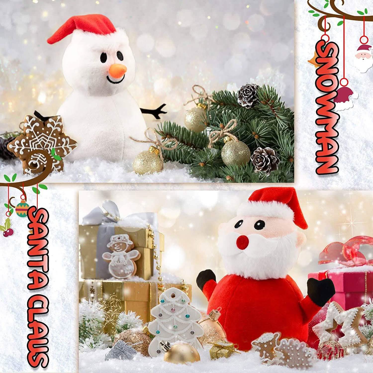 Santa Claus Plush Snowman Toy Double-Sided Christmas Santa Child Gift