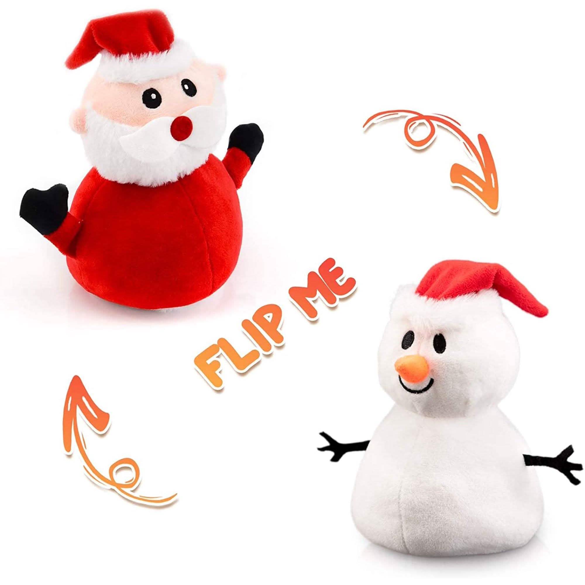 Santa Claus Plush Snowman Toy Double-Sided Christmas Santa Child Gift