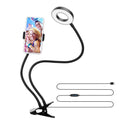Selfie Ring with Phone Holder Clamp