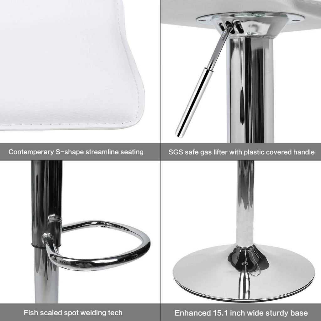 Set of 2: Adjustable Swivel Barstools