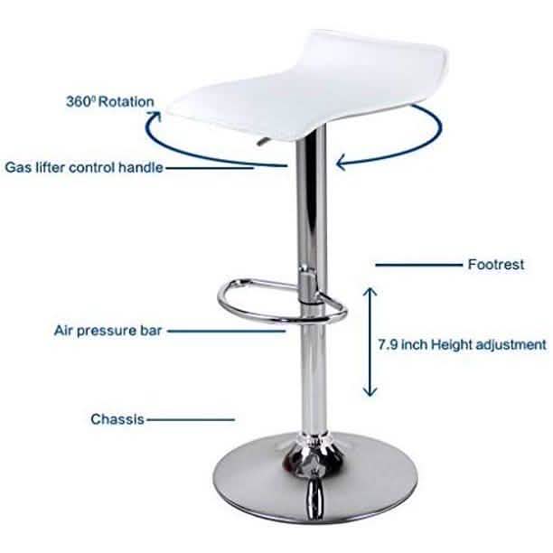 Set of 2: Adjustable Swivel Barstools