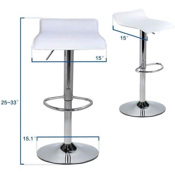 Set of 2: Adjustable Swivel Barstools