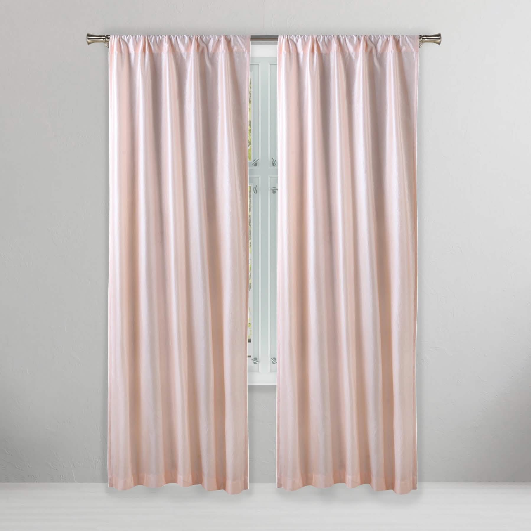 Set of 2: Embossed Crinkie Semi-Sheer Window Curtain Pair Panel