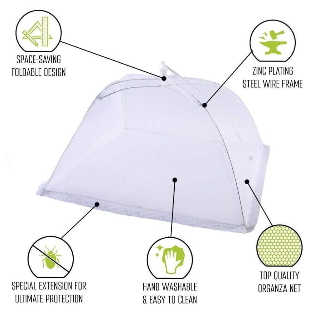 Set of 2: Large Pop-Up Mesh Screen Food Cover Tents