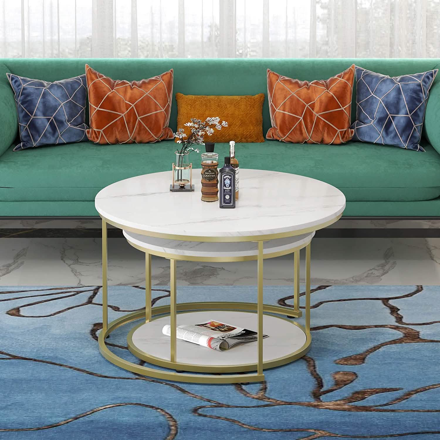 Set of 2: Modern Nesting Side Coffee Tables