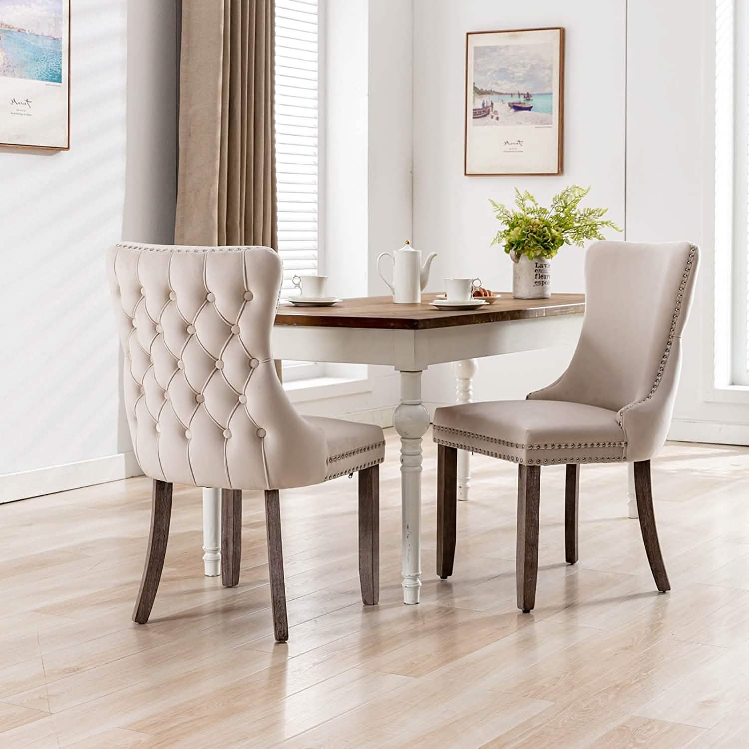 Set of 2: Upholstered Dining Chairs