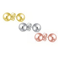 Set Of 3 Sterling Silver Ball Studs
