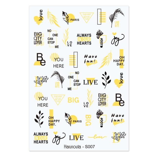 Sexy Lady Shaped 3D Nail Stickers Character Face Image Leaves Flower Decals Slider Black White Nail Art Decoration Manicure Decoration Nail Art Supplies 3D Self-Adhesive Nail Decals Designer Nail Stickers for Acrylic Nails
