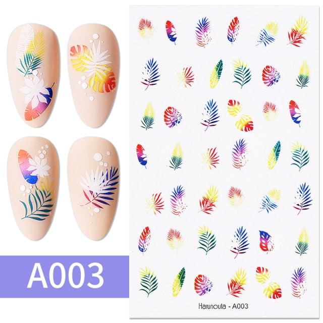 Sexy Lady Shaped 3D Nail Stickers Character Face Image Leaves Flower Decals Slider Black White Nail Art Decoration Manicure Decoration Nail Art Supplies 3D Self-Adhesive Nail Decals Designer Nail Stickers for Acrylic Nails