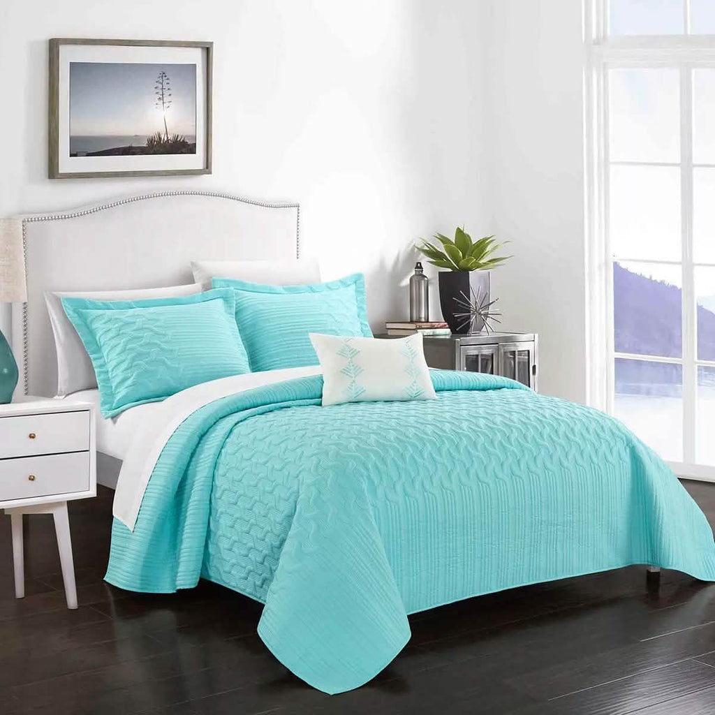 Shaly Quilt Cover Set Interlaced Vine Pattern Quilted Bed