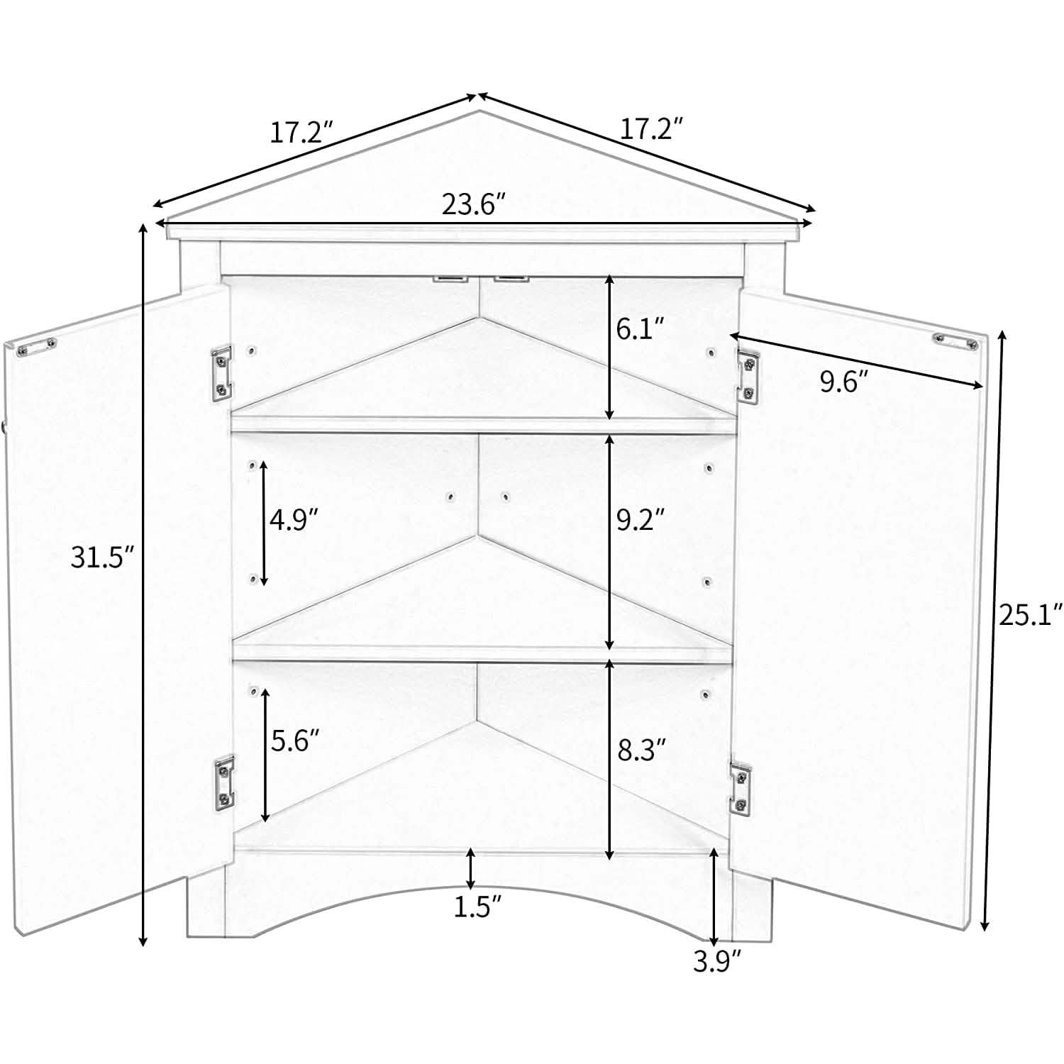 Shelf Corner Locker Triangle Corner Cabinet